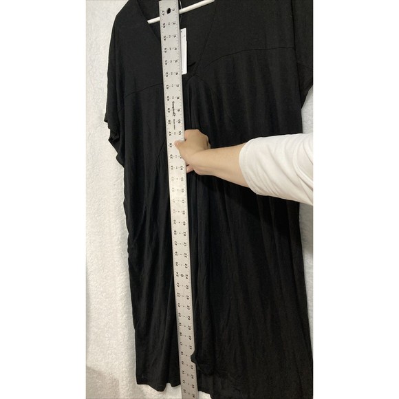 LAmade Shirt Dress Small S Black Micro Modal Soft Stretch Minimalist Loungewear - Picture 5 of 6